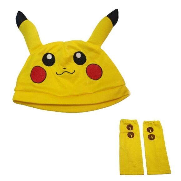 Pokemon Pikachu Beanie Hat with Ears and Arm Warmers Apparel NWOT - Picture 1 of 8